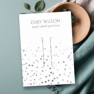 Lilac Watercolor Confetti Hair Clip Display Business Card