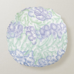 Lilac Watercolor Design Round Pillow