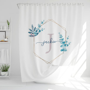Lilac Watercolor Eucalyptus Frame Monogram