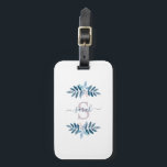 Lilac Watercolor Floral Monogram Luggage Tag<br><div class="desc">Watercolor Floral Wreath Monogrammed design.</div>