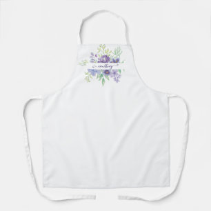 Lilac watercolor floral personalized  apron