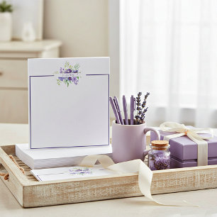 Lilac watercolor floral personalized notepad