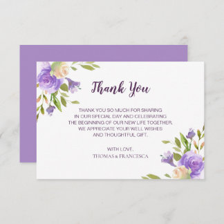 Lilac Watercolor Floral Wedding Invitation
