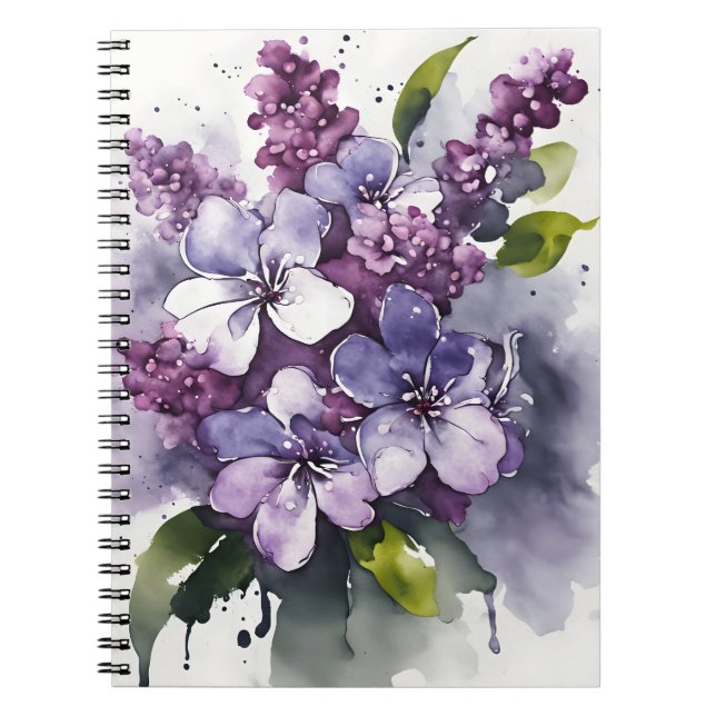 Lilac - Watercolor flowers Notebook (Front)