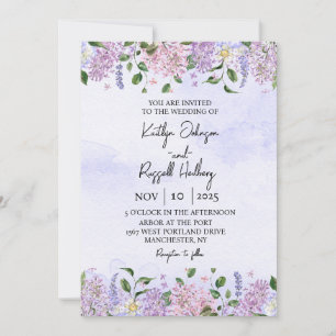 Lilac Watercolor Wedding Invitation