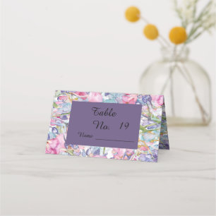 lilac watercolor wildflower greenery foliage place card