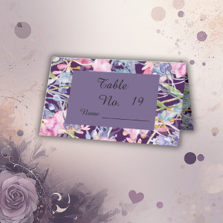 lilac watercolor wildflower greenery foliage place card