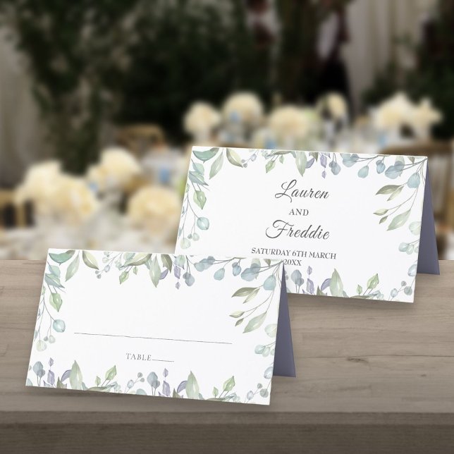 Lilac Watercolour Floral Wedding Place Card (Lilac Watercolour Floral Wedding Place Card)