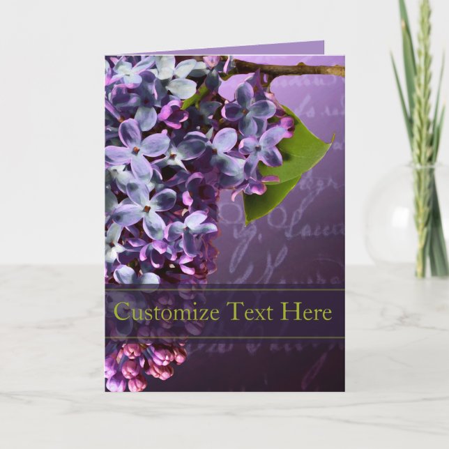 Lilac Wedding And Event Announcement Card (Front)