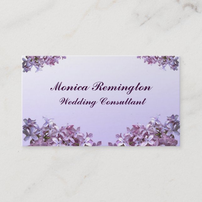 Lilac Wedding Consultant Business Card (Front)
