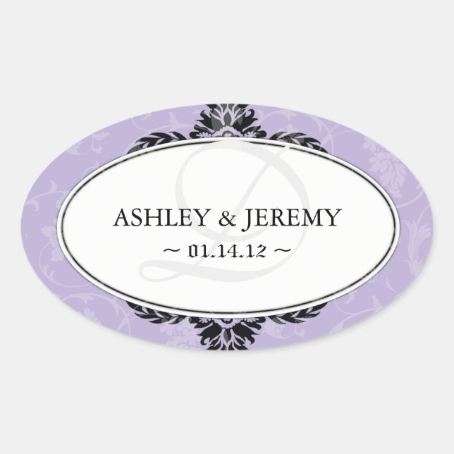 Lilac Wedding Favour Stickers (Front)