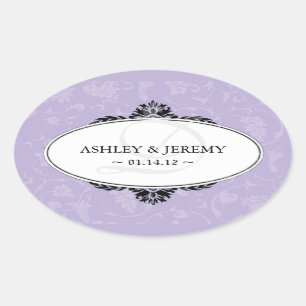 Lilac Wedding Favour Stickers