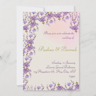 lilac wedding invitation
