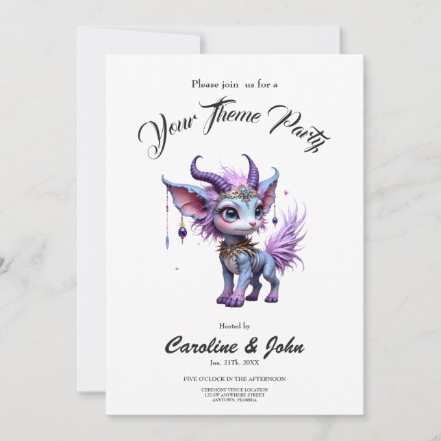 Lilac Whisper – Enchanted Forest Guardian.  Invitation (Front)