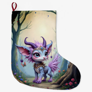 Lilac Whisper – Enchanted Forest Guardian. Large Christmas Stocking