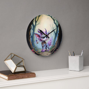 Lilac Whisper – Enchanted Forest Guardian. Large Clock