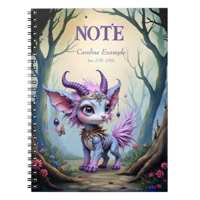 Lilac Whisper – Enchanted Forest Guardian.  Notebook (Front)