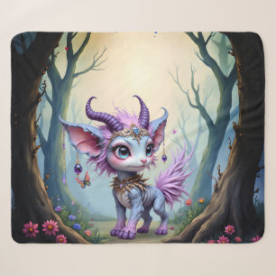 Lilac Whisper – Enchanted Forest Guardian.  Sherpa Blanket