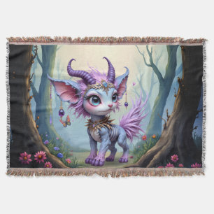 Lilac Whisper – Enchanted Forest Guardian. Throw Blanket