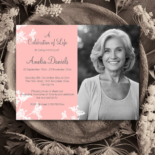 Lilac White Flower  Photo Celebration of Life Card