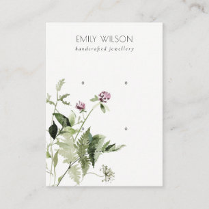 Lilac Wild Floral Bunch 2 Stud Earring Display Business Card