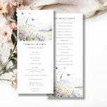 Lilac Wildflower Field Butterfly Wedding Program<br><div class="desc">If you need any other matching product or customization,  kindly message via Zazzle.</div>