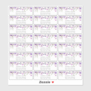 Lilac wildflowers guests address label