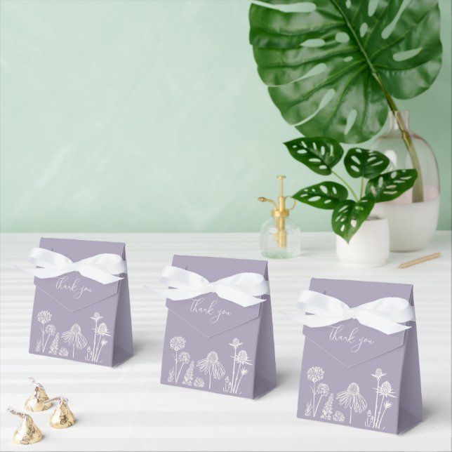 Lilac Wildflowers Thank You  Favor Box (Multiple)