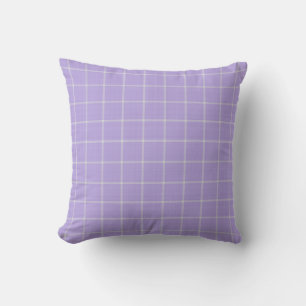 Lilac Windowpane Plaid Throw Pillow
