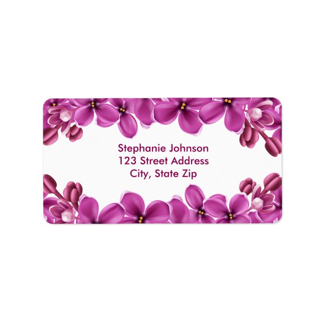 Lilac Wreath Address Label (Front)