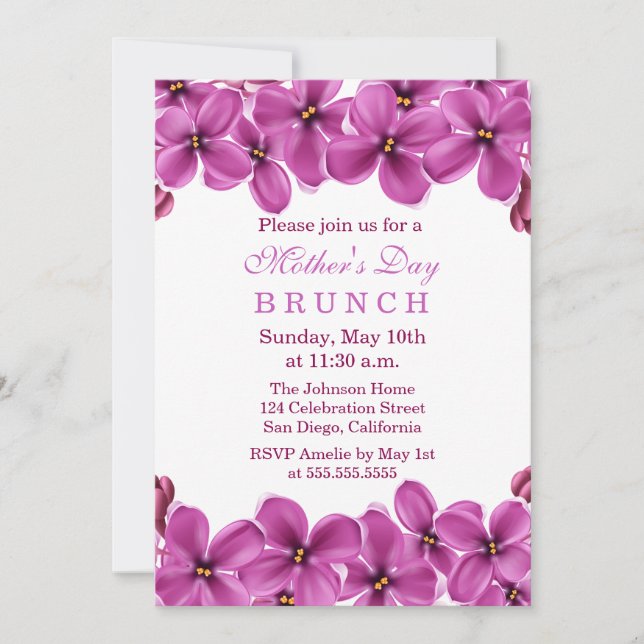 Lilac Wreath Fête des Mères Brunch Invitation (Devant)
