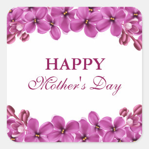 Lilac Wreath Happy Mothers Day Stickers