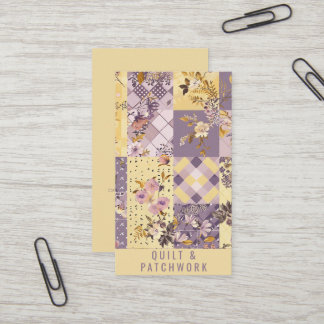 Lilac Yellow Quilt Patchwork Handmade Clothing Business Card