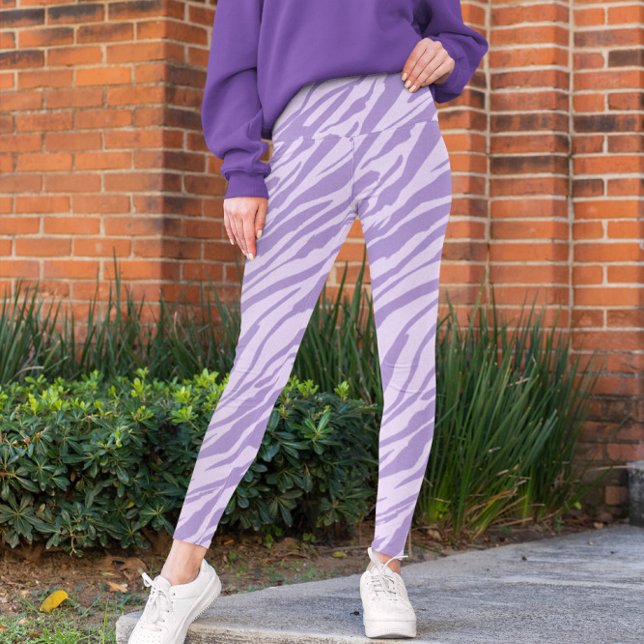 Lilac Zebra Wild Animal Pattern Leggings (Creator Uploaded)