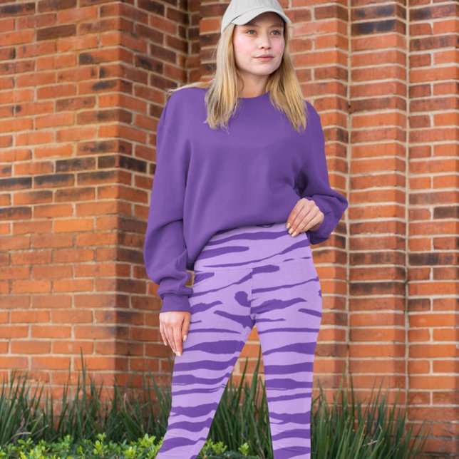 Lilac Zebra Wild Animal Pattern Leggings (Creator Uploaded)