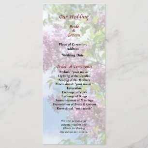 Lilacs and Clouds Wedding Program