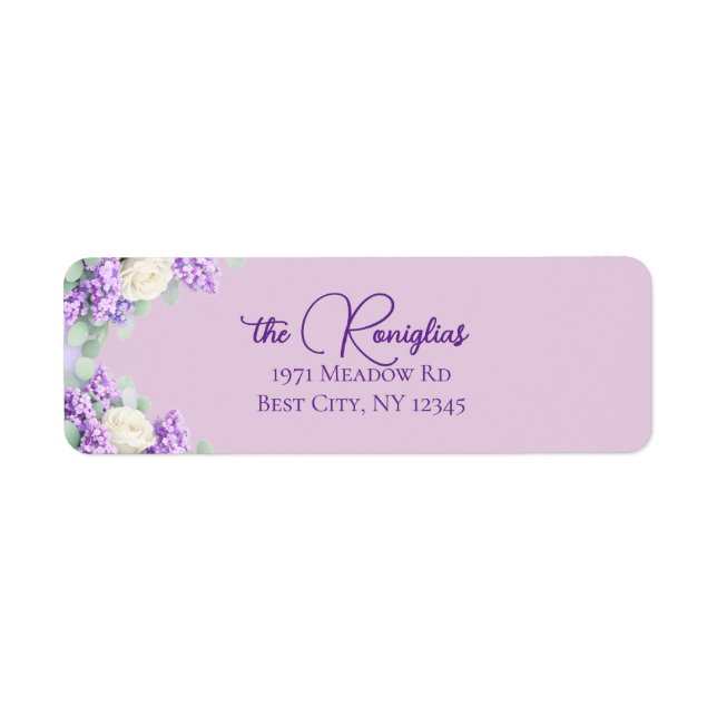 Lilacs and Lavender Return Address Label (Front)