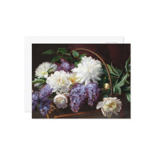 Lilacs and peonies Floral Art Postcard