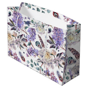 Lilacs and Peonies Floral  Large Gift Bag