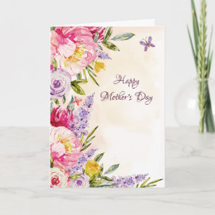 Lilacs and Peonies Floral Mother's Day Photo Card