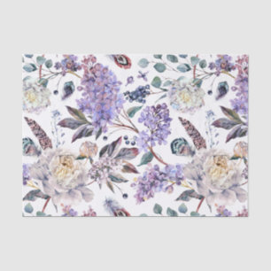Lilacs and Peonies Floral Tissue Paper