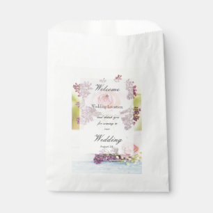 Lilacs and Roses Vintage Wedding editable Favour Bag
