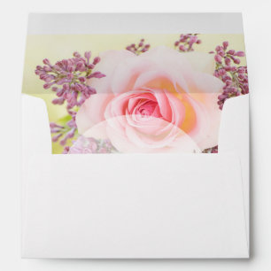 Lilacs and Roses Vintage Wedding Envelopes