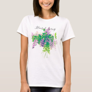 Lilacs Bouquet Text T-Shirt