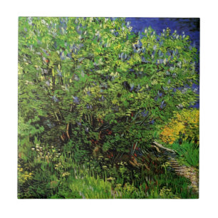 Lilacs by Vincent van Gogh, Vintage Garden Flowers Tile