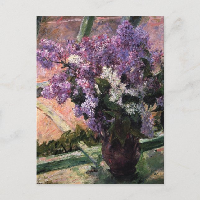 Lilacs dans une fenêtre par Mary Cassatt Carte pos (Devant)