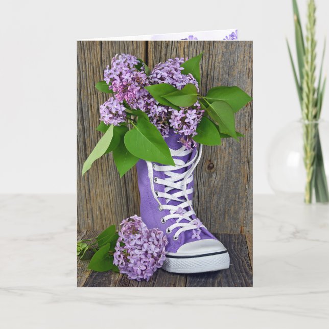 Lilacs en violet Basket carte d'amitié (Devant)