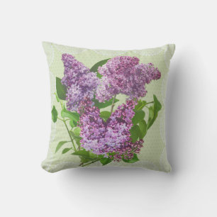 Lilacs floral pillow