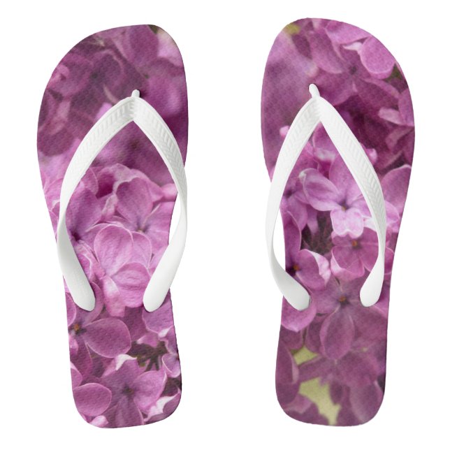 Lilacs Flowers Flip Flops (Footbed)