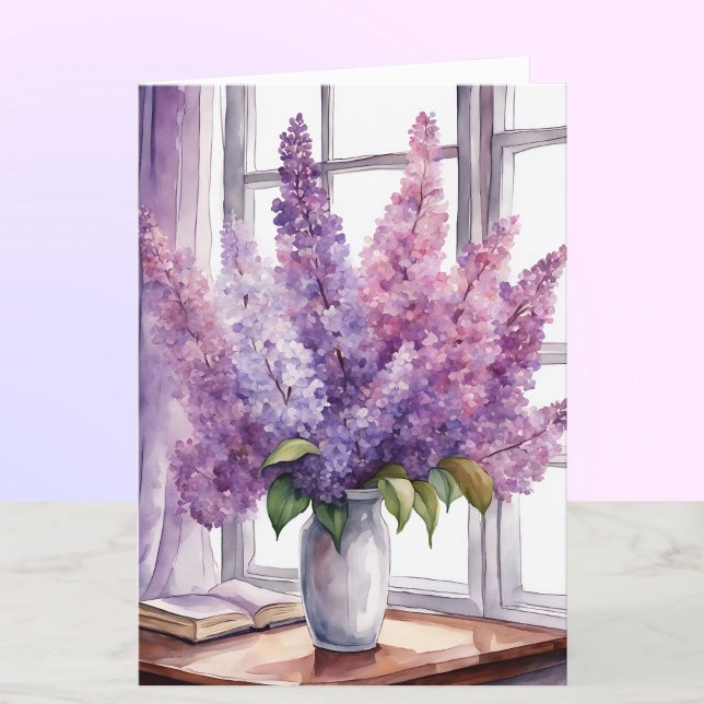 Lilacs for Mother's Day Personalized Watercolor Card (Creator Uploaded)